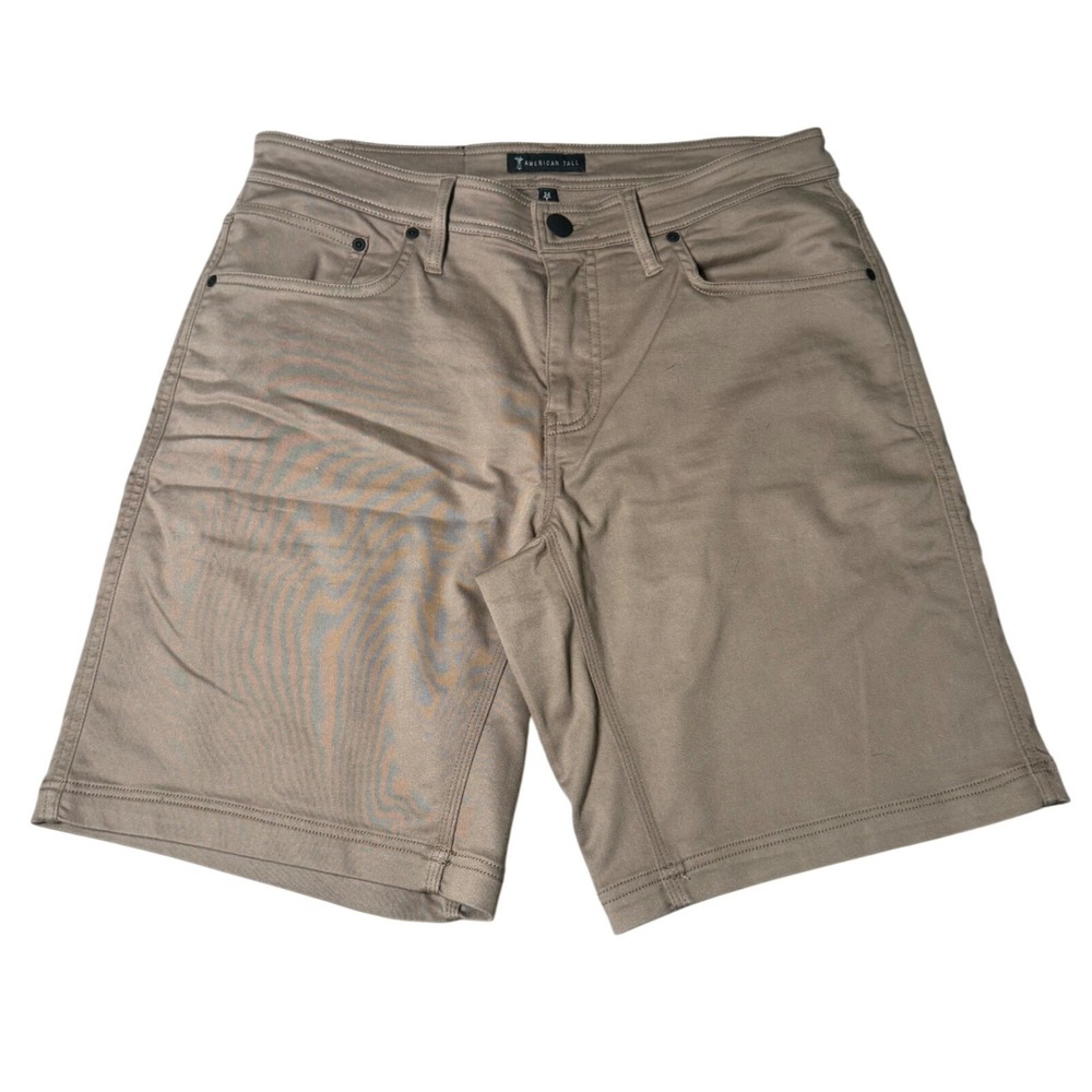 American Tall Mens Chino Shorts Khaki Tan Stretch Cotton Tencel 34T AM-SH-10677